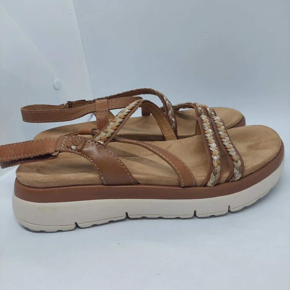 Easy Spirit Ivani Braided Slingback Sandals Brown Casual Women's Size 7M